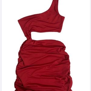 One shoulder cutout Ruched Dress size S